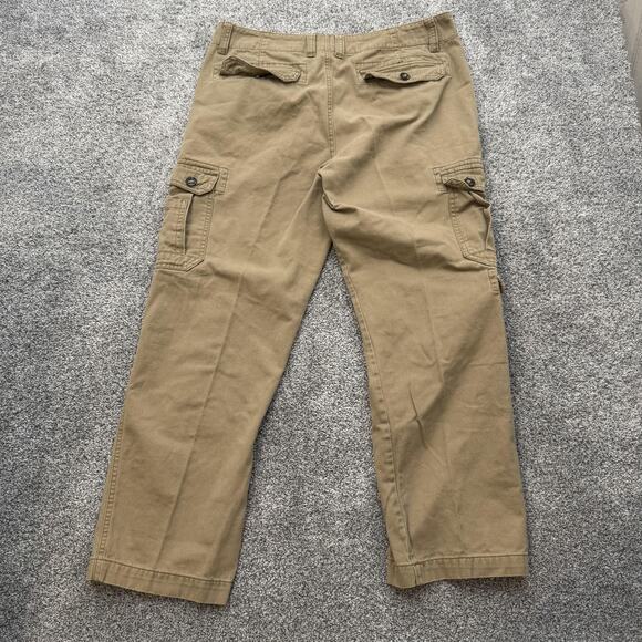 Iron Co Cargo Pants Mens 36x30 Tan Cotton Utility Pockets Straight Leg Outdoor - Picture 9 of 10